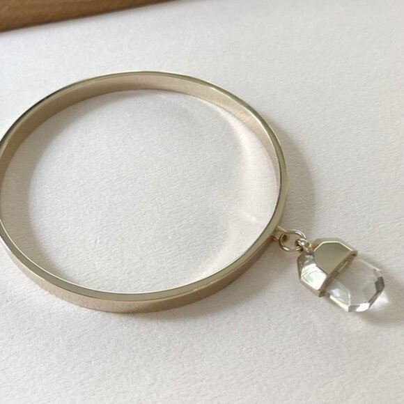 4/$25 & Other Stories Gold Clear Glass Bracelet XS/S - Picture 1 of 1
